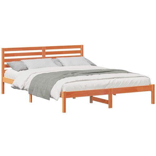 VidaXL Konstrukcija postelje z vzglavjem Voskast rjav 160 x 210 cm, (5000128069) Slike