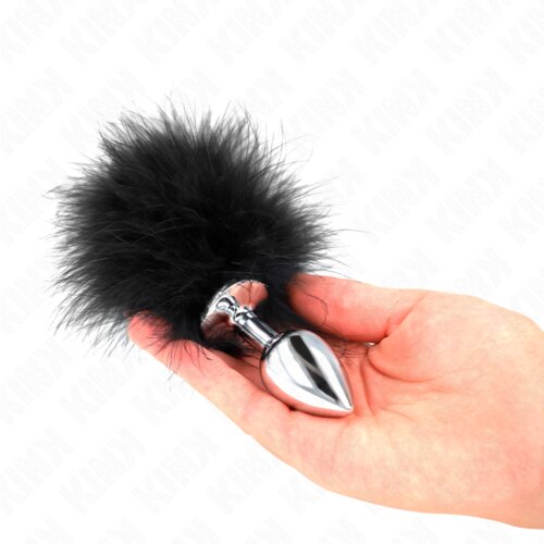 Kink Analni Čep With Feather Black (3 Cm) Slike