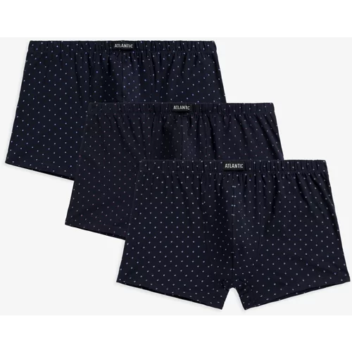 Atlantic Men's boxers 3Pack - navy blue with pattern