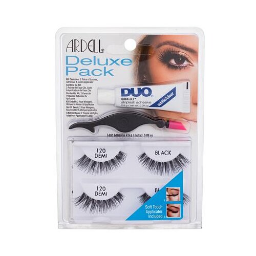 Ardell Natural Demi 120 odtenek Black darilni set umetne trepalnice 2 para + lepilo za trepalnice Duo 2,5 g + aplikator 1 kos Cene