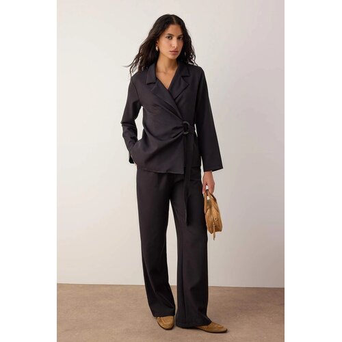 TRENDYOLMILLA ženski set bluza pantalone Twoaw26Au00113, crna-crna Cene