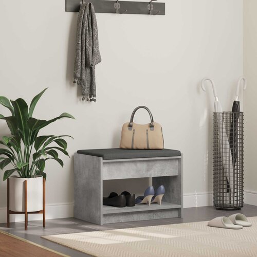  Klupa za hodnik s jastukom Betonsko Siva 63 x 38 x 45 cm Cijene
