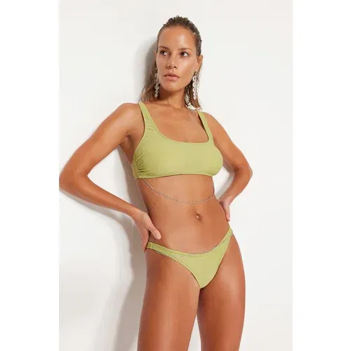 Trendyol Bikini Bottom - Green - Plain