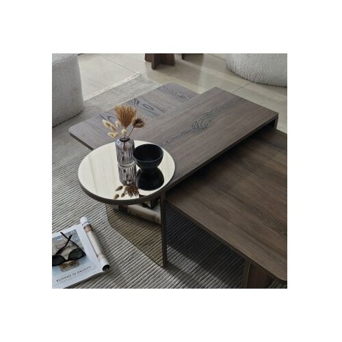 Hanah home Set stočića za kafu Luna 4 Bronzie Orah Slike