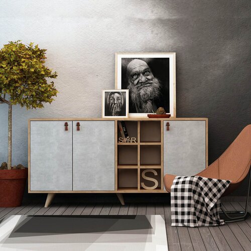 Antalya Komoda Prilika 140x89x40cm Hrast-Bijela Cene