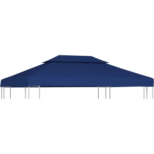 vidaXL Streha za paviljon 2-delna 310 g/m² 4x3 m modra