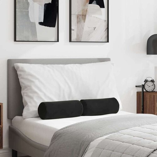 VidaXL valjkasti jastučići 2 pcs crna &amp;Oslash; 15 x 40 cm mikrofiber tkanina Slike