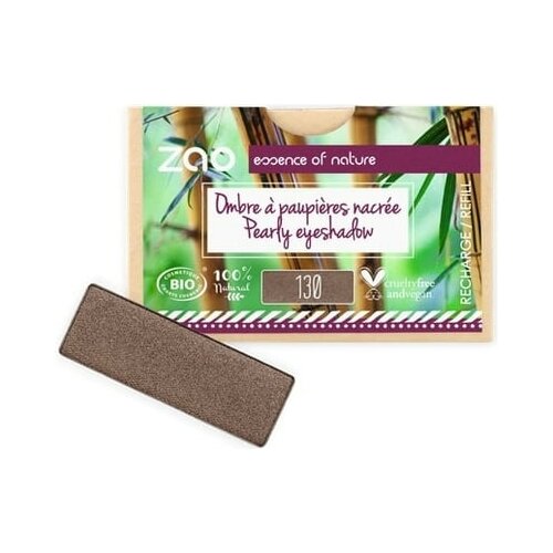Zao refill rectangle eye shadow - 130 intense brown Slike