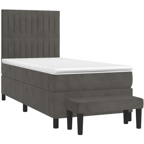Box spring krevet s madracem tamnosivi 80 x 200 cm bar&amp;scaron;unasti Slike