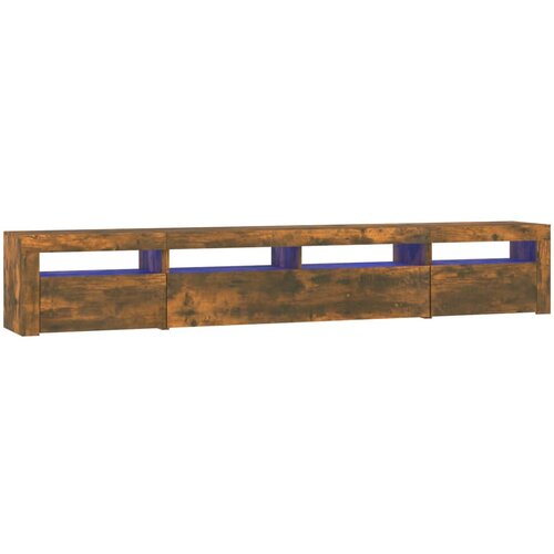Maison Chic TV omarica - TV stojalo - Televizijska omarica z LED lučkami dimljeni hrast 240x35x40 cm, (21698818) Cene