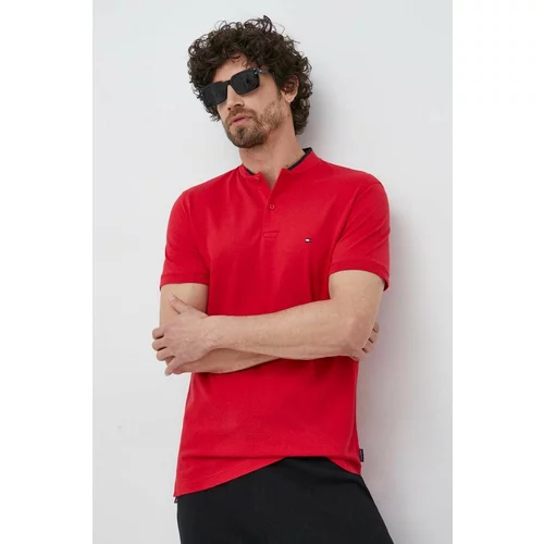 Tommy Hilfiger Pamučna polo majica boja: crvena, glatki model