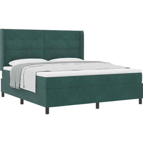 VidaXL Postelja Box Spring z Matracem Temno Zeleno 180x200 cm Žamet, (22050986) Slike