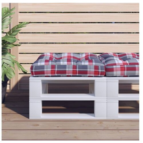 vidaXL Jastuk za palete crveni karirani 50 x 50 x 12 cm od tkanine Cijene