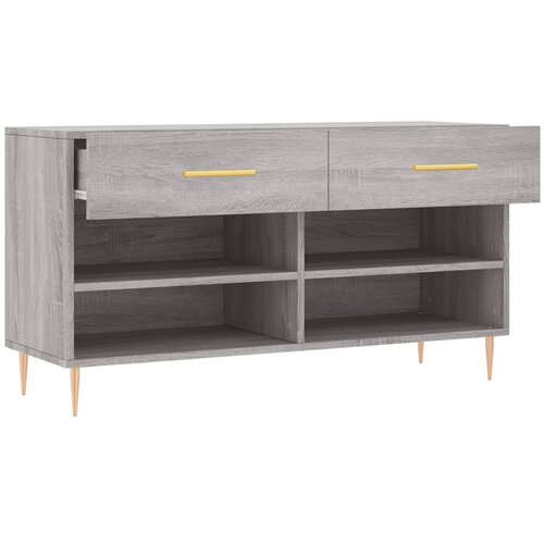  Klupa za cipele siva boja hrasta 102x35x55 cm konstruirano drvo Slike