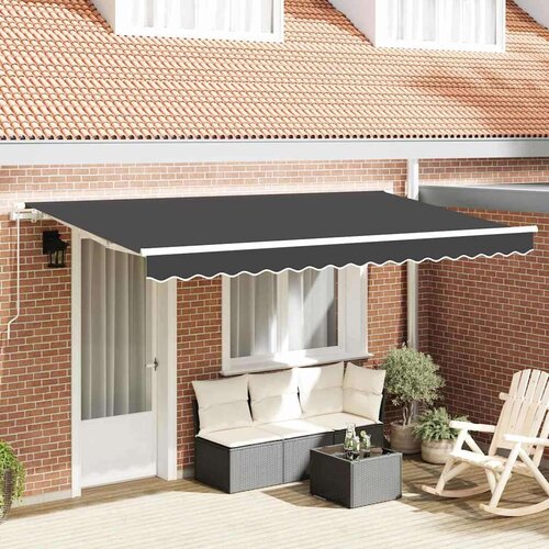  Skrovita tenda Antracit 350 x 200 cm tkanina - Antracit (bijeli okvir) 3 5 x 2 m Ručna Cijene