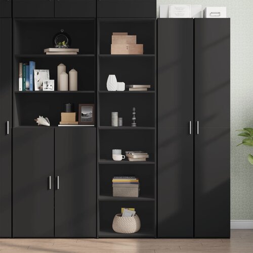 The Living Store Visoka omara črna 50x41x185 cm inženirski les - Visoka Omarica, (21658071) Slike