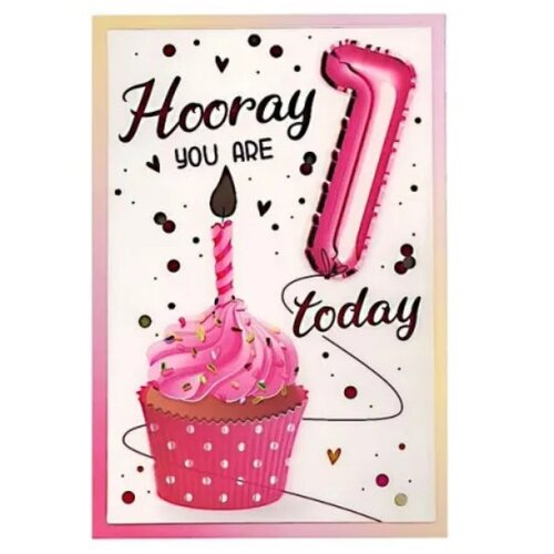  Čestitka 3D Hoorey Hooray You Are 1 Today (Girl) Slike