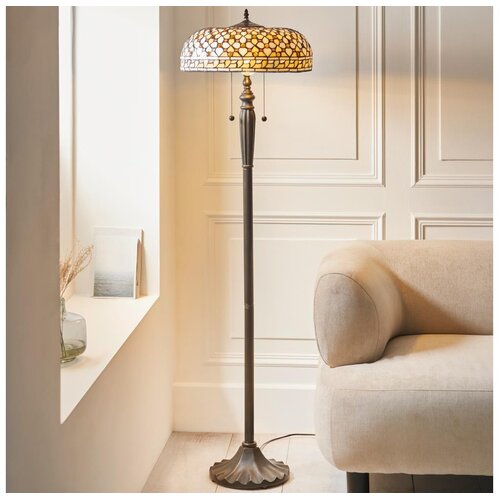 Endon 111921 - Podna lampa Tiffany MILLE FEUX, 2xE27/10W/230V, prečnik 45 cm Cene