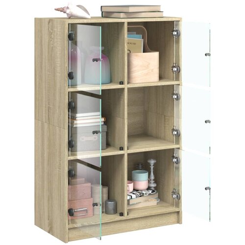  Visoka komoda s vratima 68x37x109 cm konstruirano drvo Slike