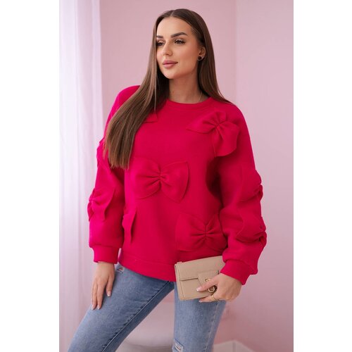 Kesi Insulated sweatshirt with fuchsia-colored decorative bows Cene