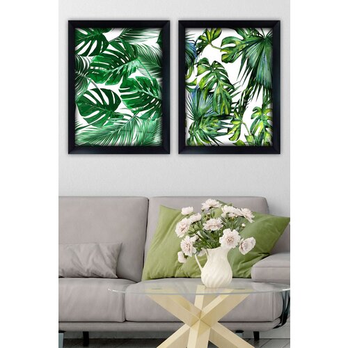 Wallity SYH7436502615603 multicolor decorative framed painting (2 pieces) Cene