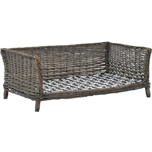 VidaXL Ko&amp;scaron;ara za pse s jastukom siva 90 x 54 x 35 cm od prirodne vrbe Slike