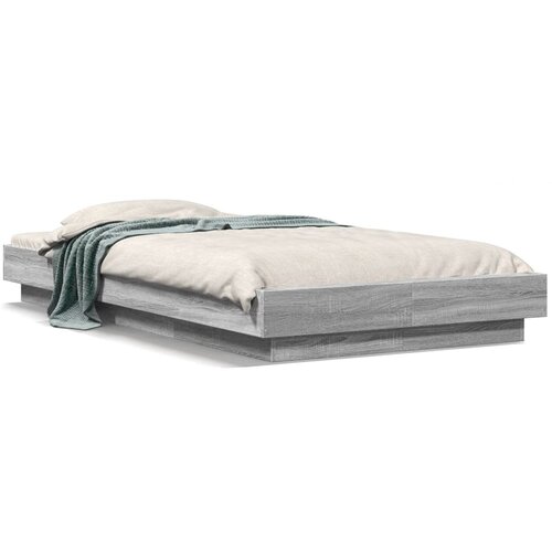 vidaXL Okvir za krevet s LED svjetlima siva Sonoma 90 x 190 cm drveni Cijene