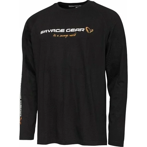 Savage Gear Majica Signature Logo Long Sleeve T-Shirt Black Caviar L
