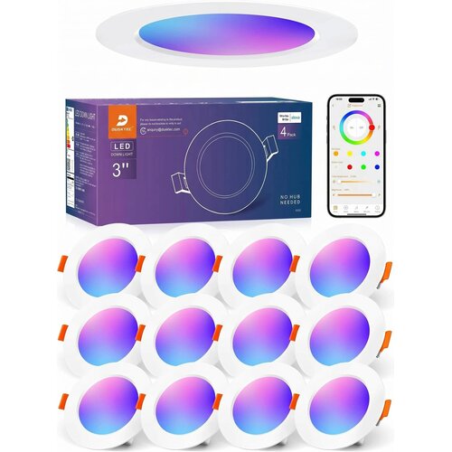 DUSKTEC 12x 91mm RGB pametni LED vgradni reflektor - 7 W Slike