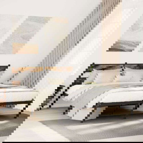vidaXL Metalni okvir kreveta bez madraca boja hrasta 150 x 200 cm Cene
