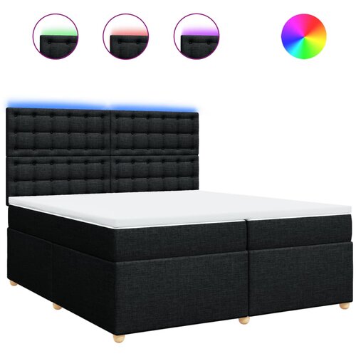 vidaXL Box spring postelja z vzmetnico črn 200x200 cm blago, (21309931) Cene
