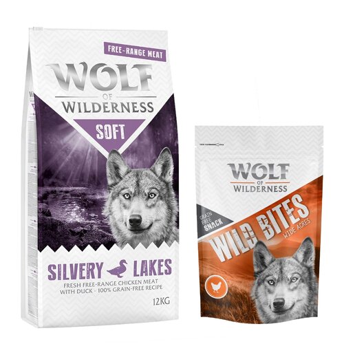 Wolf of Wilderness 12 kg suhe hrane + Snack gratis! - Silvery Lakes - piščanec proste reje & raca + Wide Acres - piščanec (monoprotein) Cene