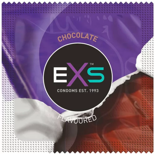 EXS Hot Chocolate - kondom z okusom čokolade - črn (100 kosov)