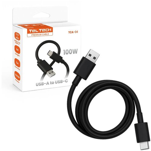 Kedo USB kabel USB na USB-C, 1 m, 5A, 100W , črn, (5000350373) Slike