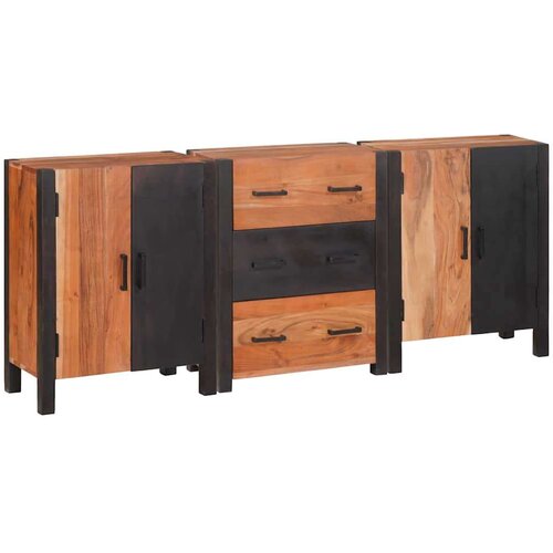 Ormarić Komoda 3 pcs Smeđa 55 x 30 x 75 cm Čvrsto drvo akacije Cijene