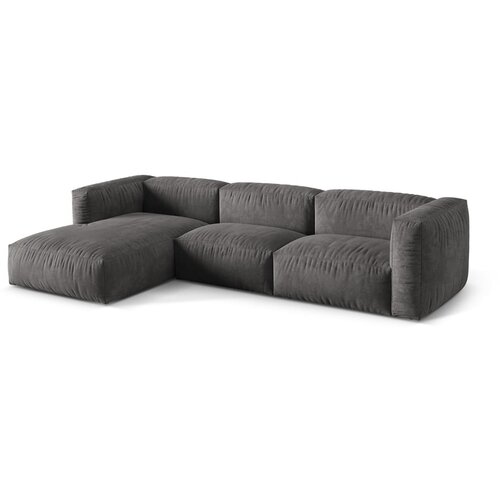 Micadoni Siva kotna sedežna garnitura iz tkanine boucl&amp;eacute; (levi kot) Martina &amp;ndash; Home Slike