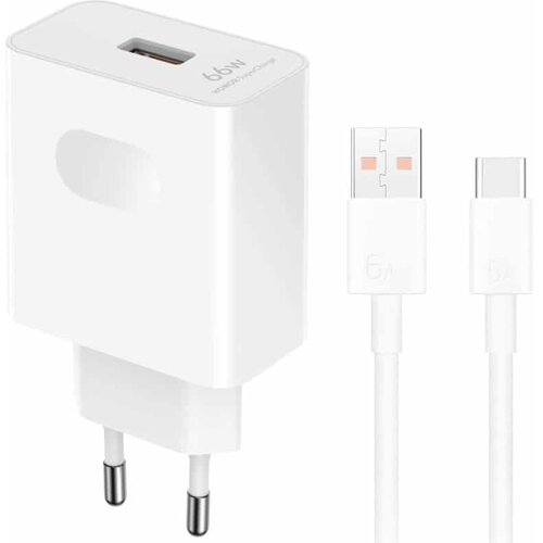 Honor originalni punjač SuperCharge Adapter 2 66W 6A 1 x USB-A s USB-C kabelom bijeli 5503ABQX Slike