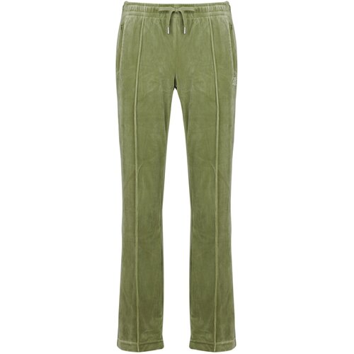 Juicy Couture Spodnji deli trenirke Tina Velour Track Pant With Diamante Branding Kaki Slike