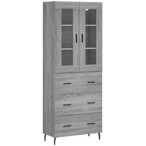 Maison Chic Visoka Komoda - Predalnik siva sonoma 69,5x34x180 cm inženirski les, (21721266) Slike