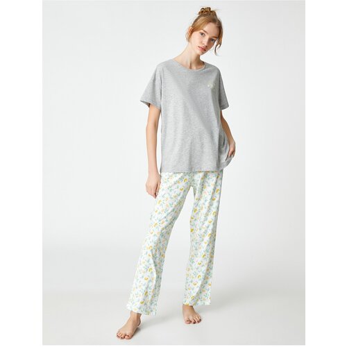Koton Pajama Set - Gray - Plain Slike