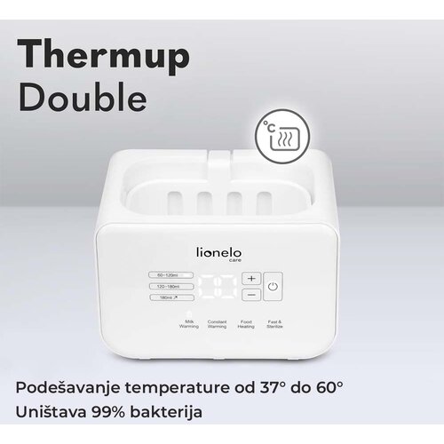 Lionelo Thermup Double električni sterilizator i grijač bočica, White Slike