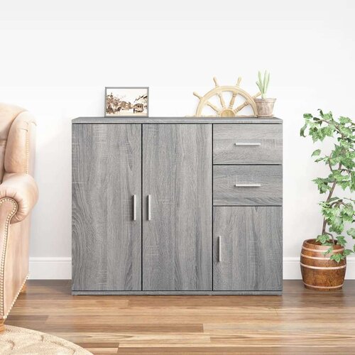  Komoda siva sonoma 91x29,5x75 cm inženirski les Cene