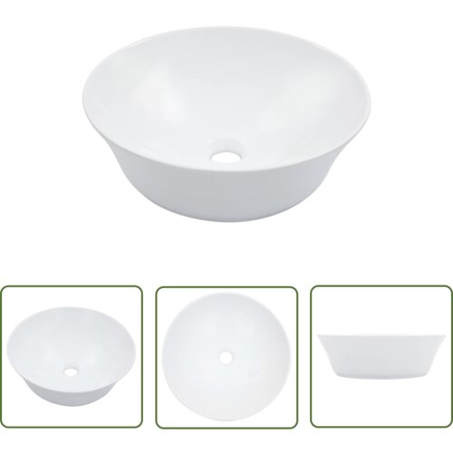 The Living Store Umivalnik 41x12,5 cm keramičen bel - Umivalnik, (21744831) Slike