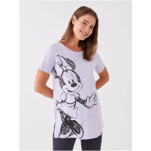 LC Waikiki Crew Neck Minnie Mouse Printed Short Sleeve Maternity T-Shirt