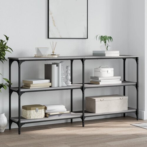 VidaXL Konzolna mizica siva sonoma 150x29x75 cm inženirski les Slike