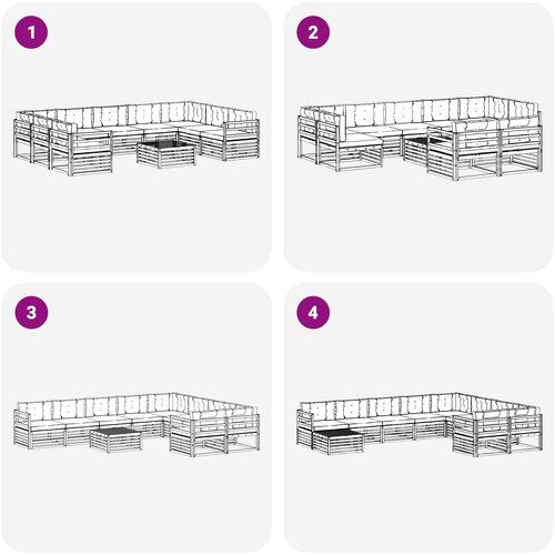  Set vanjskih sofa 10 kom. Bijela i bež Poliester Slike