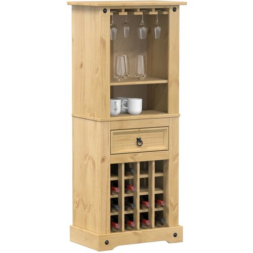 VidaXL Stalak za vino Corona 56 x 35 x 120 cm od masivne borovine Slike