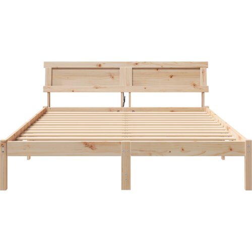 VidaXL Krevetna konstrukcija Smeđa 150 x 200 cm Borova drva Slike