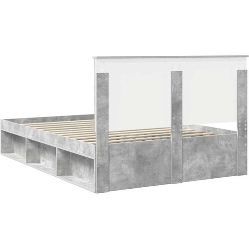  Okvir za krevet Beton 140 x 190 cm Čvrsto borovo drvo Slike