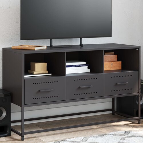 VidaXL TV omarica črna 100,5x39x60,5 cm jeklo Slike